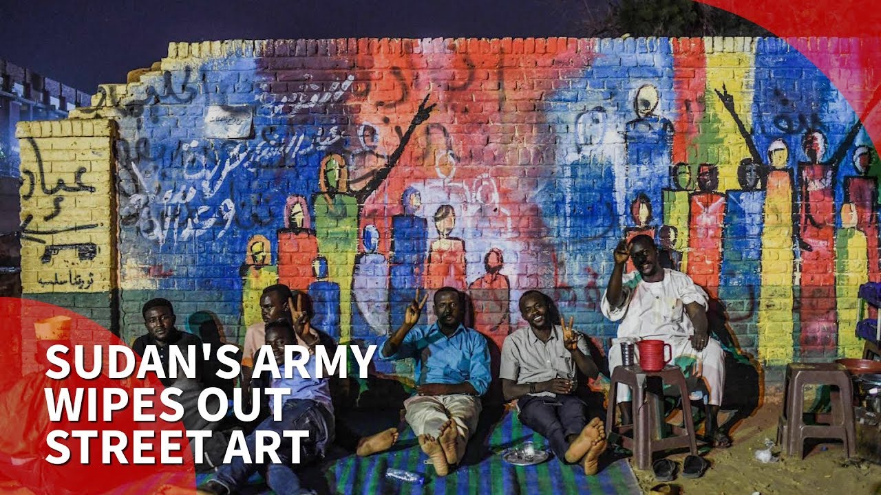 Sudan's army covers up pro-democracy protesters' graffiti