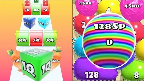 [New High Score 1Q] Jelly Run 2048 vs Blob Merge 3D [ 128SPD ] #ballgamezone