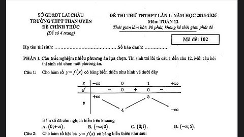 THPTQG | Đề thi thử TNTHPT lần 1 2025-2026 - Trường THPT Than Uyên - Lai Châu