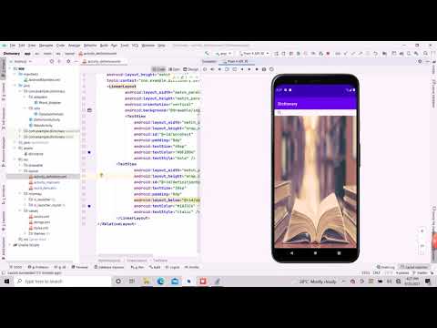 Dictionary App using java SQLite Database in android studio