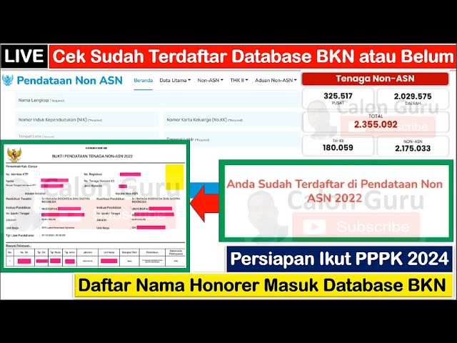 🔴LIVE Cara Cek Sudah Terdaftar di Database BKN / Belum untuk Persiapan Pendaftaran PPPK 2024 class=