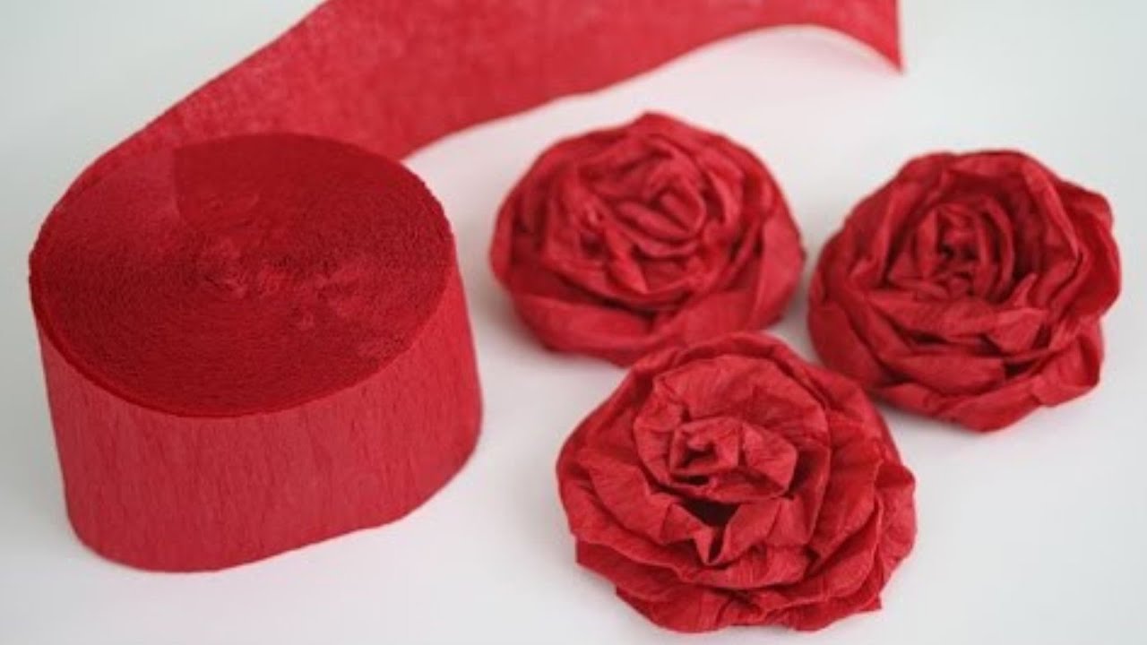 How to Make Twisted Crepe Paper Roses - YouTube