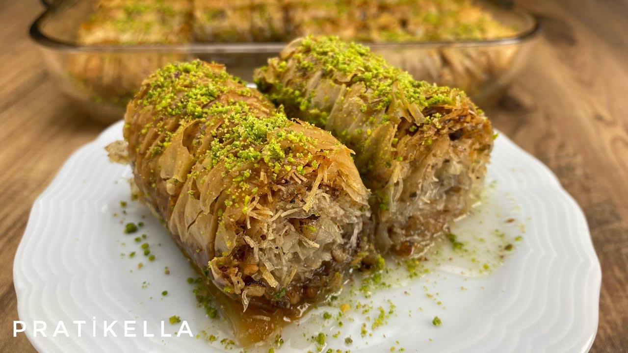 Kadayıflı Burma Baklava Tarifi / Lezzeti Çok Enfes Çıtır Pratik Burma Baklava Tarifi
