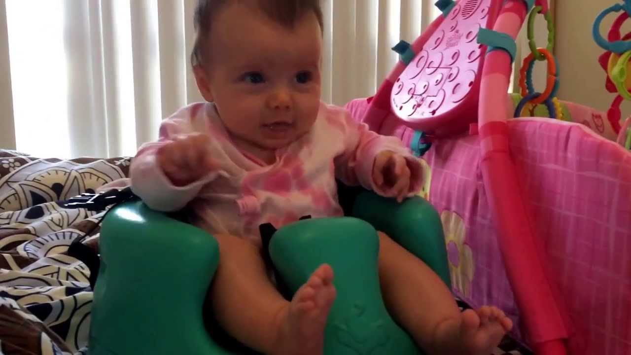 First time in bumbo seat YouTube