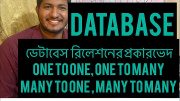 Database part 5 (Types of Database relation, One to one, one to many, many to one, many to many)