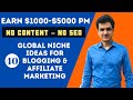 40 Niche Ideas for Blogging & Affiliate Marketing - Earn Up to $5000 (No SEO - No Content)