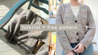 Knit your first cardigan! Tutorial and free pattern 🧶