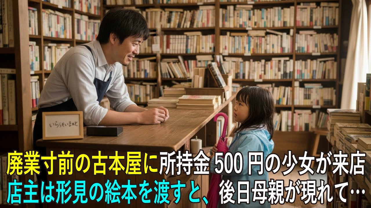 【感動】明日で閉店する古本屋に、500円握りしめた少女が。店主が父の形見5万円の初版本を渡すと、1週間後、店の前に300人の行列が…