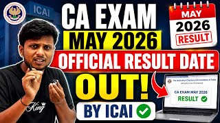 Breaking News | CA Exam may 2026 Official Result Date out by ICAI