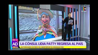 Lidia Patty retorna al país después que su designación no fuera admitida en Perú