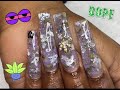 ENCAPSULATED WEED ACRYLIC NAILS TUTORIAL