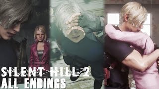 SILENT HILL 2 REMAKE All Endings But Its Leon S. Kennedy