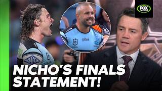 Hynes + Trindall back to business! 🤝 Sharks progress in finals with win over Cowboys | Fox League