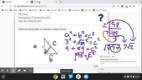 DeltaMath:  Pythagorean Theorem