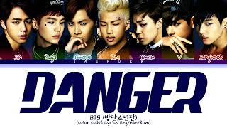 BTS 'Danger' Lyrics (방탄소년단 Danger 가사) (Color Coded Lyrics)
