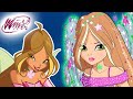 Winx club  all the floras transformations up to cosmix from season 1 to 8