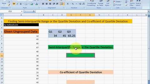 Finding Quartile Deviation and Co-efficient of Quartile Deivation