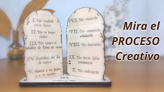Diez Mandamientos grabados en madera: proceso artesanal