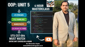 4-HOUR MASTERCLASS — CST-004 Unit 5: File I/O, Namespaces & STL (Vector · List · String)