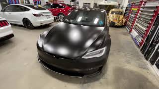 3M 2080 Satin Black Model S Plaid!