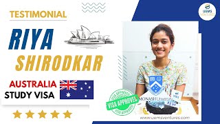 Student Testimonial Riya Shirodkars Experience With Uems Ventures Australia Study Visa