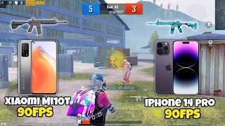 Xiaomi Mi10T Tdm test 😍 Mi10T vs iPhone14 pro pubg test in 2024🔥90FPS VS 90FPS TDM Gameplay