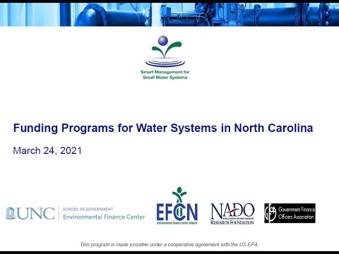 Recorded Webinar: Funding Programs for Water and Wastewater Systems in North Carolina 2021
