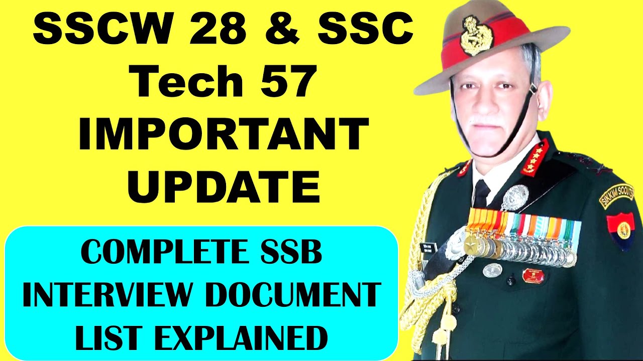 SSC TECH 57 & SSCW 28 SSB INTERVIEW COMPLETE DOCUMENT LIST | SSB INTERVIEW PREPARATION- GOVTCRACKERS