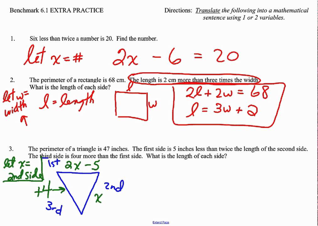 Writing Translating Mathematical Sentences YouTube