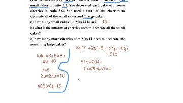 PSLE 2022 Math Paper 2 Question 17 (Cherries&Cakes)