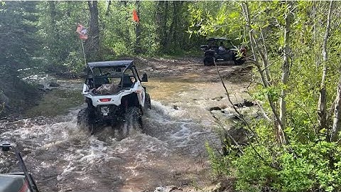First time taking the Polaris RZR 200 out on the trail…can it make through all the mud