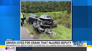 Driver cited in head-on crash that injured Brunswick County deputy