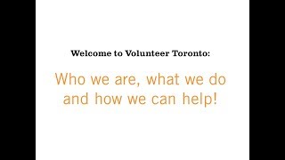 Welcome to volunteer toronto