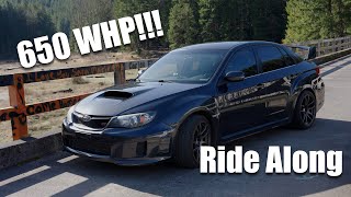 ROWDY 650WHP Subaru WRX STI Build Ride Along! (Launch Control And Exhaust Sound)