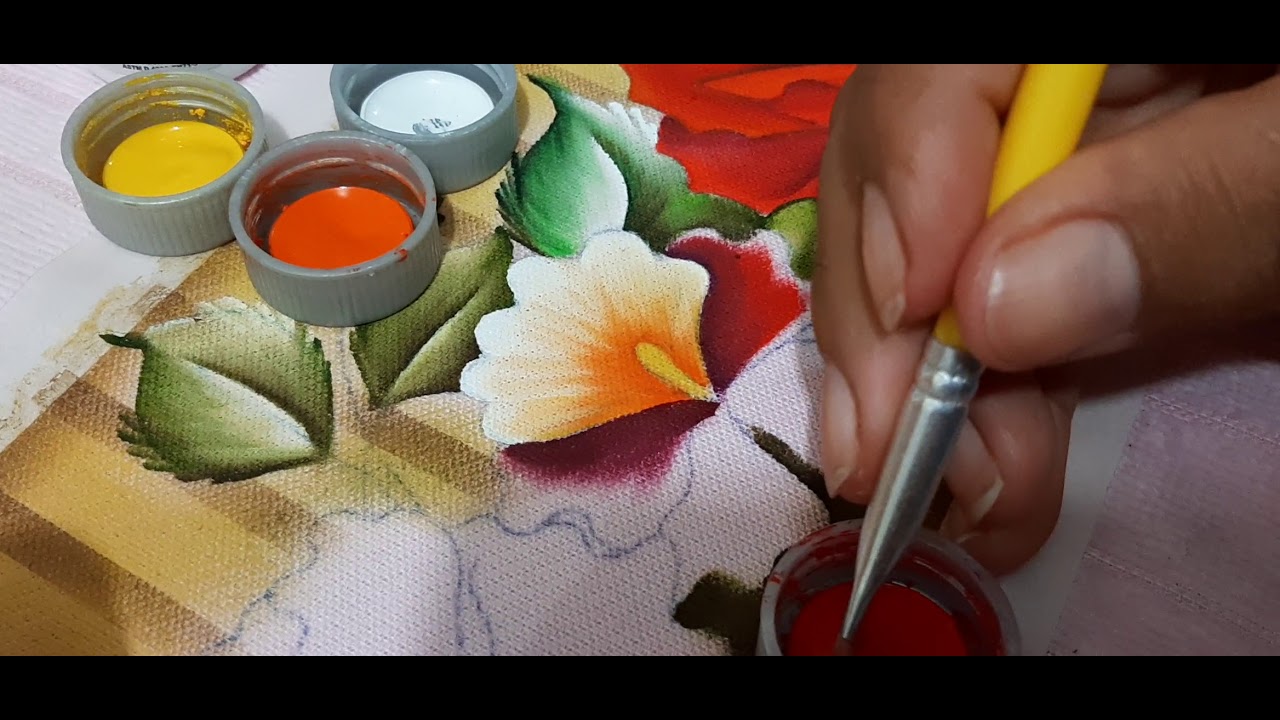 Pintando Amor Perfeito vermelha (para iniciantes)