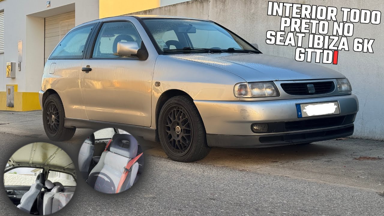 METI INTERIOR PRETO E CINTOS VERMELHOS NO SEAT IBIZA 6K GTTDI