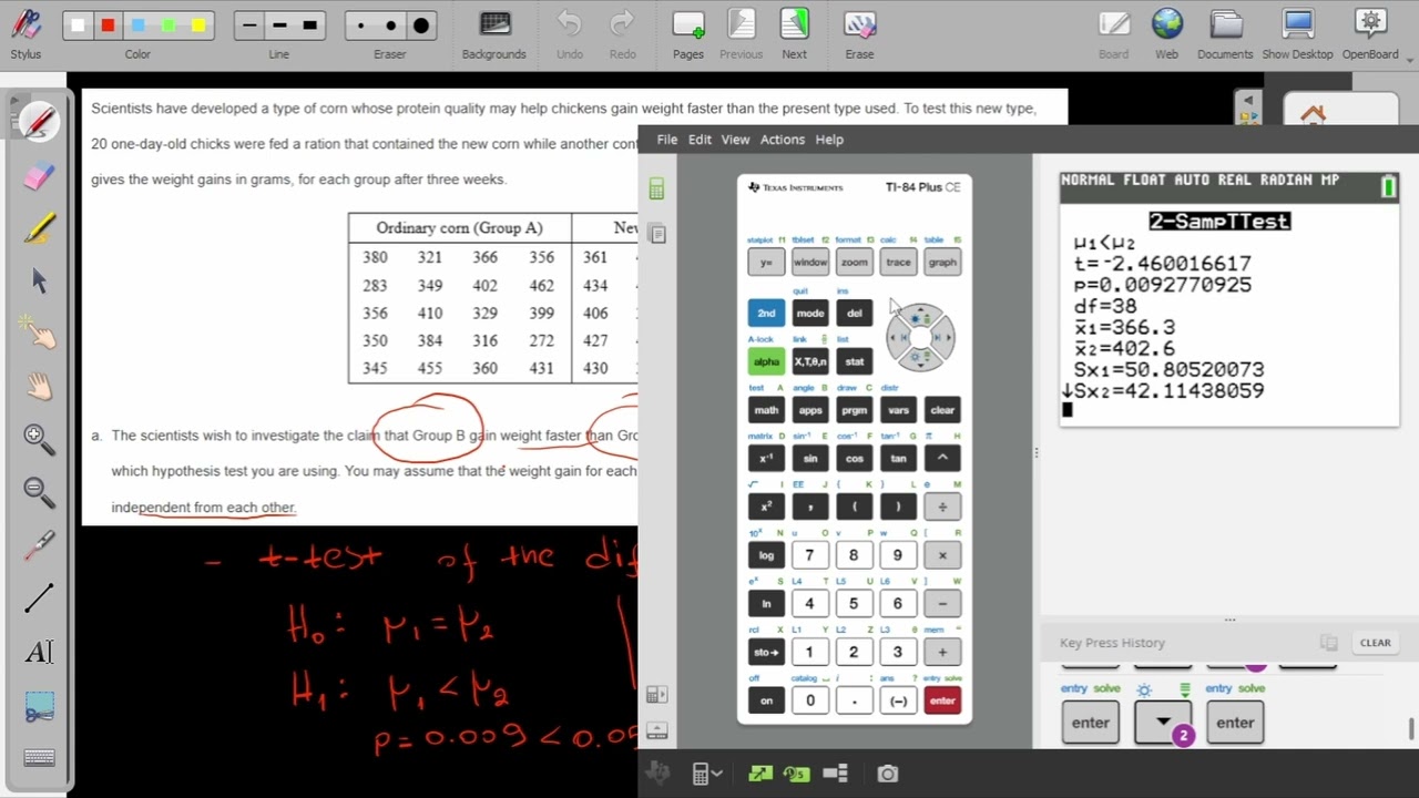 IB exam question T-test and Chi square GOF Maths AI HL - YouTube