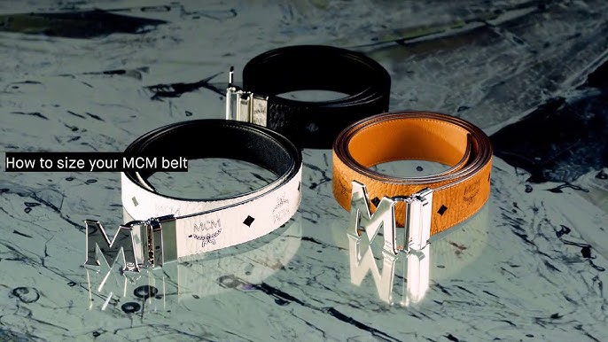 MCM Reversible M Buckle Monogram Belt Denim, $295, Neiman Marcus