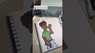 DRAWING NBA YOUNGBOY INTO A CARTOON CHARACTER!!! #nbayoungboy #art #speeddrawing #drawing #viral