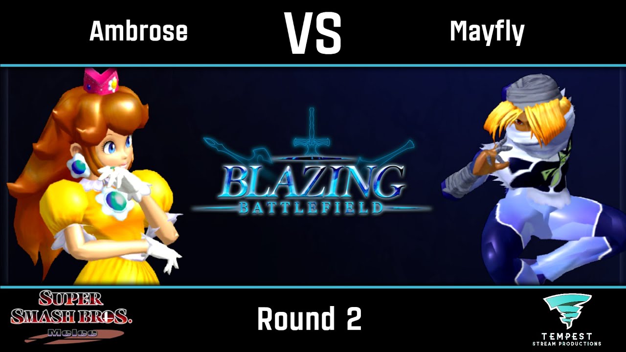 Ambrose (Peach) vs Mayfly (Sheik) - Melee Round 2 - Blazing Battlefield #2