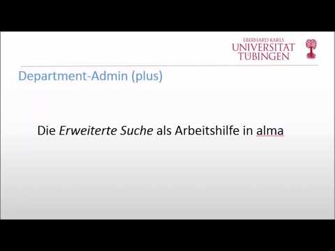 alma Erweiterte Suche als Arbeitshilfe