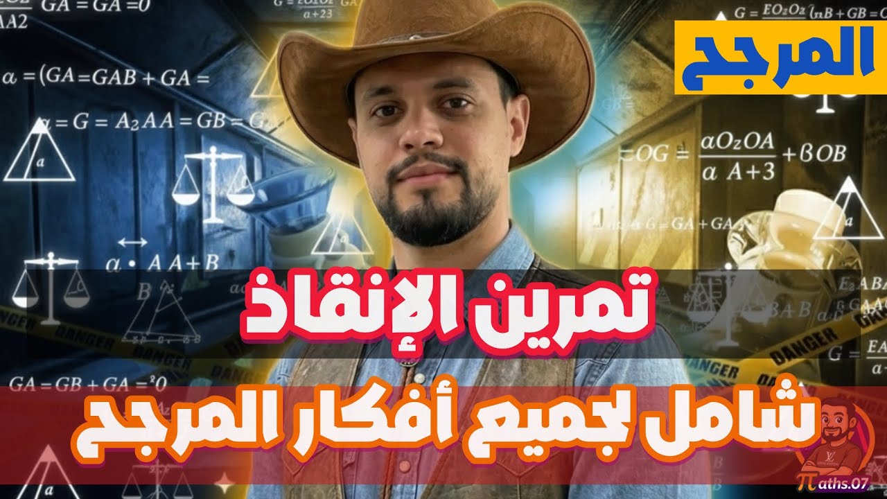 المرجح ثانية ثانوي  || التمرين 05 : تمرين شامل في المرجح في مستوي بجميع الأفكار
