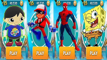 Tag with Ryan vs Subway Surfers World Tour Copenhagen vs Spongebob: Sponge on the Run vs Spiderman