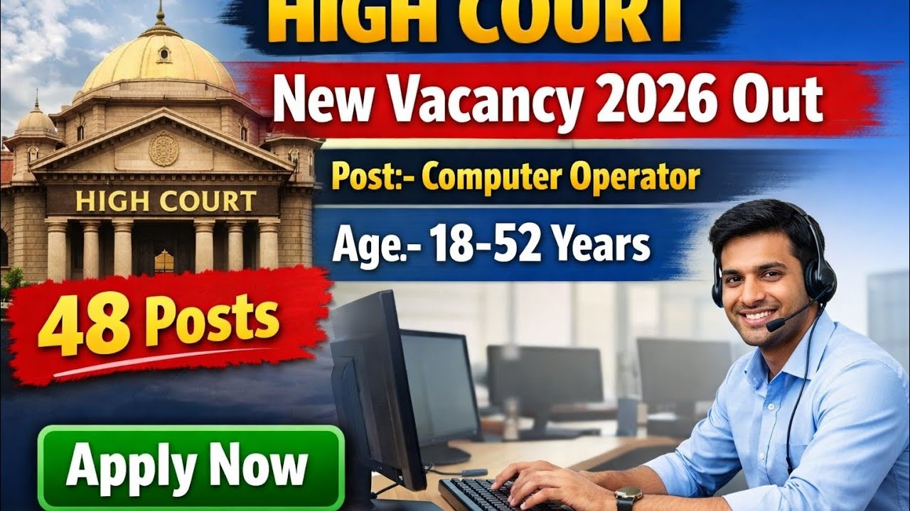 High Court Computer Operator Vacancy 2026: 48 Posts, Age 18-42, Apply ...