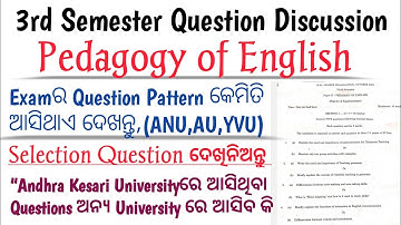 Pedagogy of English 3rd Semester Andhra Kesari University Questions🎯 Discussion ||3rd Semester PYQs 