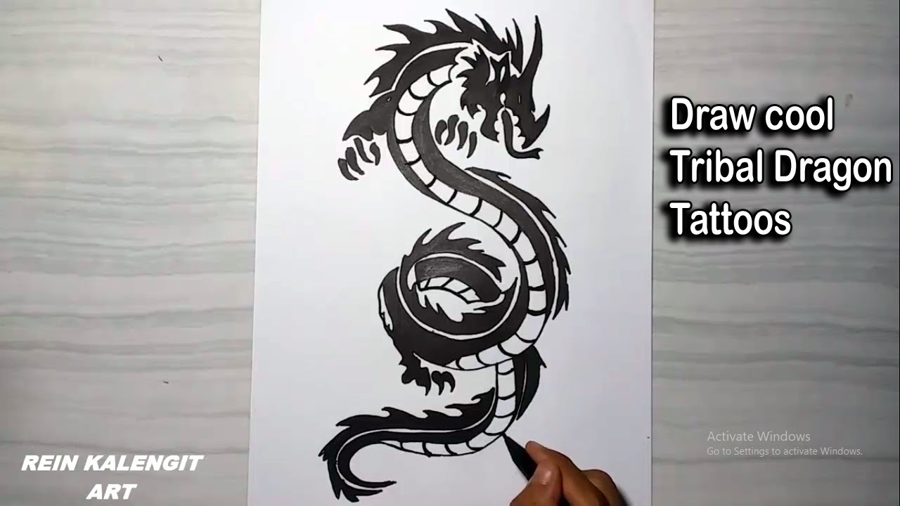 Menggambar Tatto Tribal 7 Dragon Keren Youtube