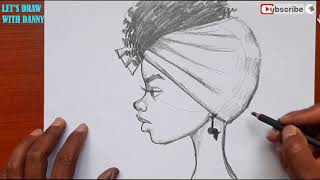 how to draw black girl side face  / How to Draw KINKY  / how to draw African American girl