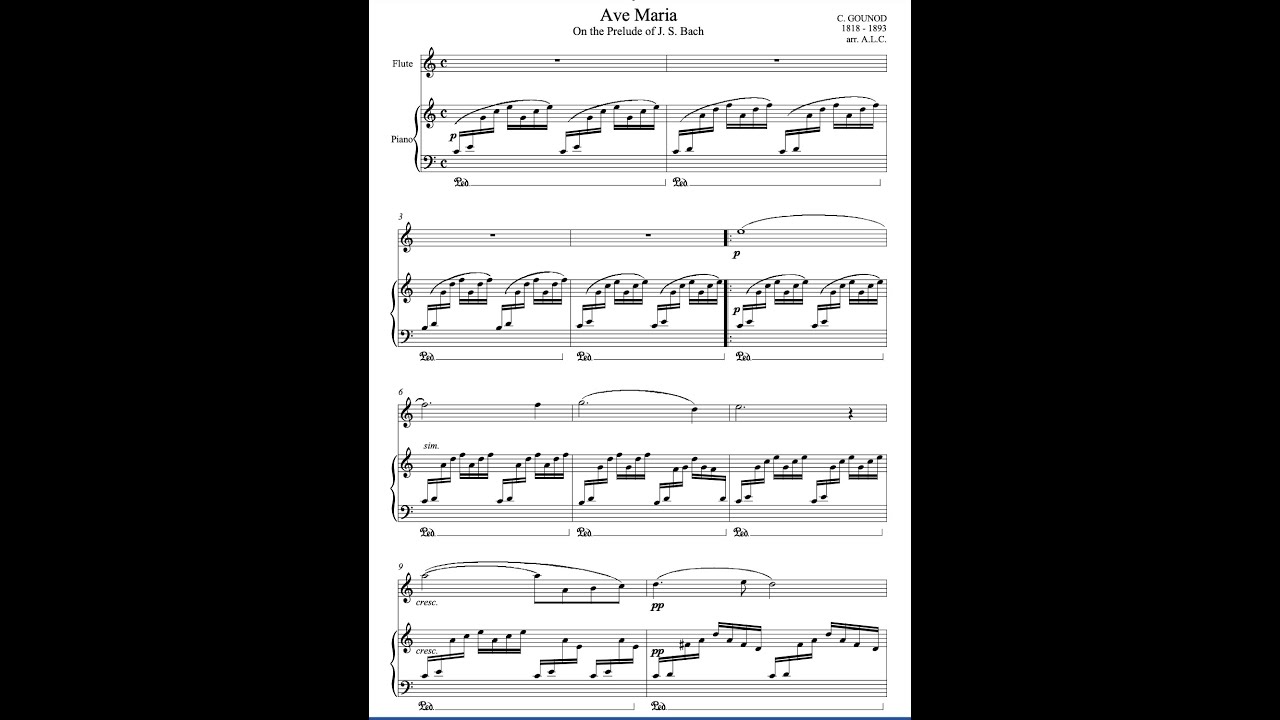 J.S. Bach/Gounod Ave Maria (Flute and Piano duet) YouTube
