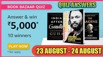 Amazon Book Bazaar Quiz Answers Today | Win 5000 Amazon Pay Balance | 23 AUGUST 2021