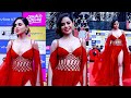 Urfi javed glamorous look in red dress at social nation 2024